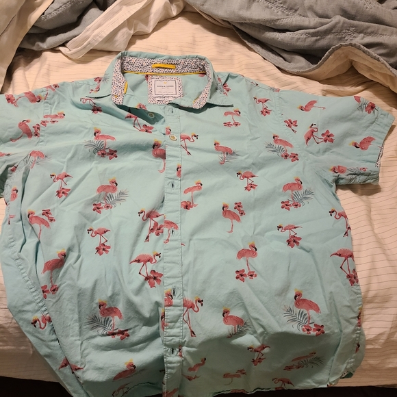 DENIM & FLOWER RICKY SINGH SLIM Flamingo button up - Picture 6 of 7